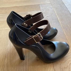 MARNI rubber/leather Mary Janes